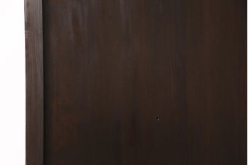 明治期の板戸をリペア&カスタム!戸車、引き手、トイレ表示用錠を取り付け。当店商品を参考に着色し仕上げ。(引き戸、建具)