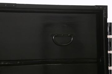 漆絵が施された明治大正期の重ね箪笥の見た目を変えずに綺麗にリペア!カシュー塗装仕上げ。(アート家具、アート箪笥、収納箪笥、時代箪笥、向日葵、ひまわり)