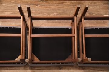 北欧ヴィンテージのチェア5脚をリペア&カスタム!指定の生地で座面の張り替え。(椅子、ダイニングチェア)