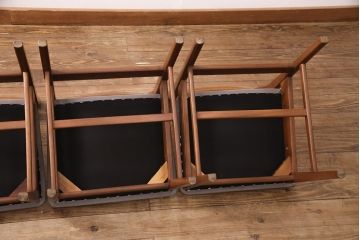 北欧ヴィンテージのチェア5脚をリペア&カスタム!指定の生地で座面の張り替え。(椅子、ダイニングチェア)