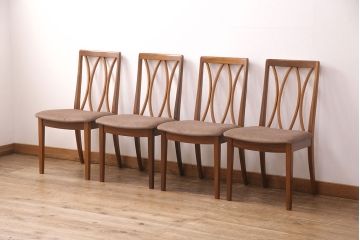 G-PLANのチェア4脚をリペア&カスタム!指定の生地で座面の張り替え。木部は現状に近しい色味に着色し仕上げ。(ダイニングチェア、椅子)