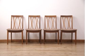 G-PLANのチェア4脚をリペア&カスタム!指定の生地で座面の張り替え。木部は現状に近しい色味に着色し仕上げ。(ダイニングチェア、椅子)