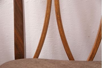 G-PLANのチェア4脚をリペア&カスタム!指定の生地で座面の張り替え。木部は現状に近しい色味に着色し仕上げ。(ダイニングチェア、椅子)