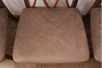 G-PLANのチェア4脚をリペア&カスタム!指定の生地で座面の張り替え。木部は現状に近しい色味に着色し仕上げ。(ダイニングチェア、椅子)