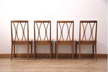 G-PLANのチェア4脚をリペア&カスタム!指定の生地で座面の張り替え。木部は現状に近しい色味に着色し仕上げ。(ダイニングチェア、椅子)