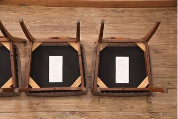 G-PLANのチェア4脚をリペア&カスタム!指定の生地で座面の張り替え。木部は現状に近しい色味に着色し仕上げ。(ダイニングチェア、椅子)