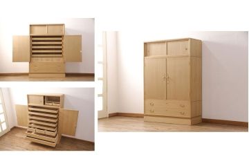 桐箪笥の見た目を変えずに綺麗にリペア!木地色・蜜蝋ワックス仕上げ。(収納箪笥、整理箪笥、衣装箪笥、和タンス、着物箪笥、桐たんす)