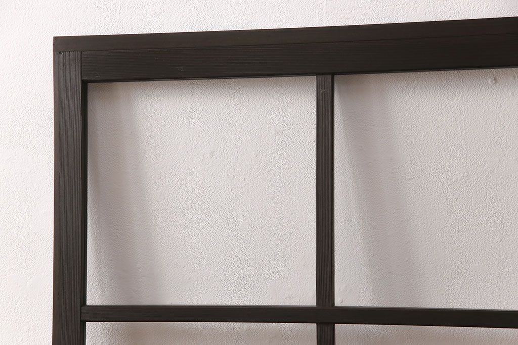 木製ドアをリペア&カスタム!ガラスをクリアガラスに入れ替え。蝶番を取り付け、濃い茶色で着色し仕上げ。(ガラスドア、ガラス扉、建具)