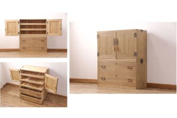 桐箪笥の見た目を変えずに綺麗にリペア!房の交換。木地色・蜜蝋ワックス仕上げ。(収納箪笥、整理箪笥、衣装箪笥、着物箪笥、和タンス、桐たんす)