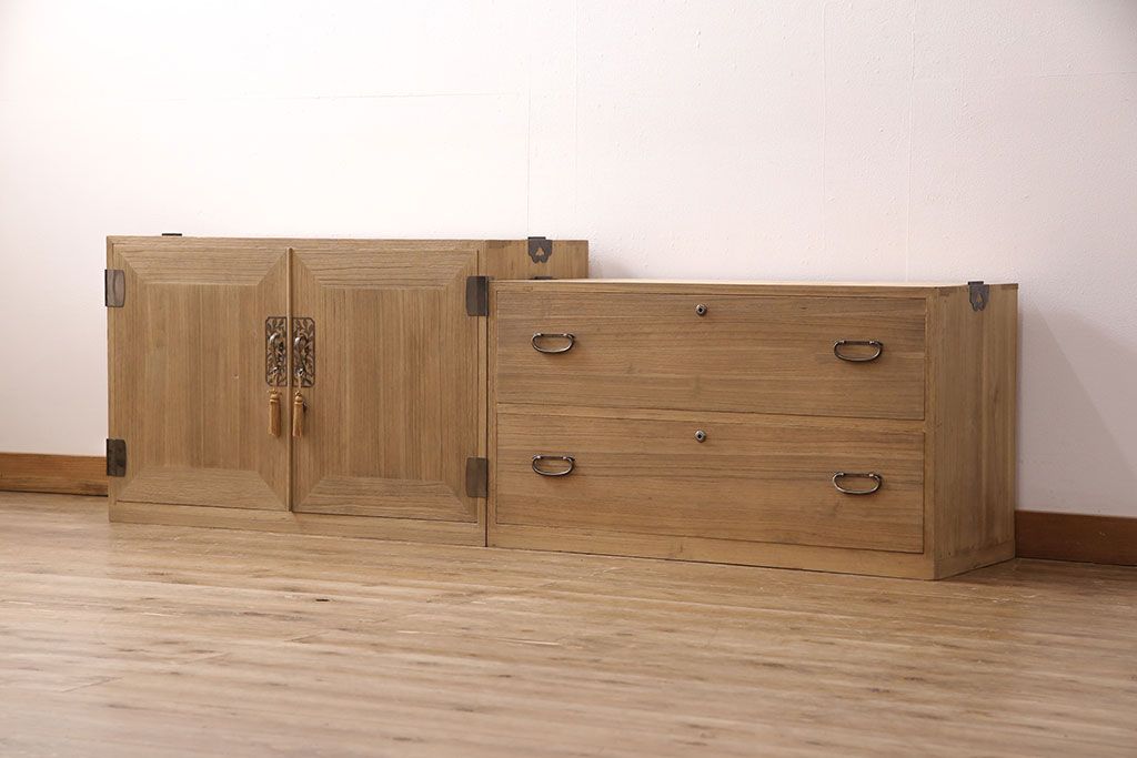 桐箪笥の見た目を変えずに綺麗にリペア!房の交換。木地色・蜜蝋ワックス仕上げ。(収納箪笥、整理箪笥、衣装箪笥、着物箪笥、和タンス、桐たんす)