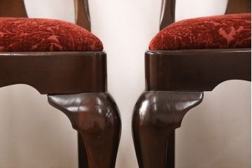 ダイニングチェア4脚をリペア&カスタム!座面の張り替えを行い、クリア塗装で仕上げ。(イス、サロンチェア)