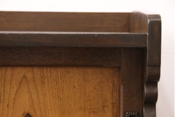 ライティングビューローをリペア&カスタム!作業台の生地を張り替え、現状に色味を活かして仕上げ。(簿記机、ワークデスク)