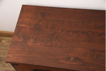 明治期の時代箪笥をリペア&カスタム!天板を取り付け、現状に近しい色味に着色し仕上げ。(和箪笥、和たんす、収納棚、戸棚、ローボード、テレビ台)