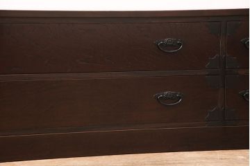 民芸箪笥をリペア&カスタム!3段から2段へ段数を変更しローボードにリメイク。天板を新たに製作。1トーン落ち着いた色味に着色し仕上げ。(トーチェスト、テレビ台、テレビボード、引き出し)