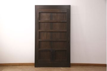 明治大正期の蔵戸をリペア&カスタム!戸車、鍵、裏面に葵引手を取り付け。新たに戸枠を製作。濃い茶色の色味に着色し、外部塗装仕上げ。(引き戸、玄関戸、建具)