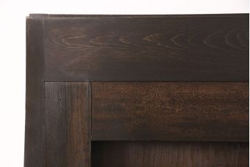 明治大正期の蔵戸をリペア&カスタム!戸車、鍵、裏面に葵引手を取り付け。新たに戸枠を製作。濃い茶色の色味に着色し、外部塗装仕上げ。(引き戸、玄関戸、建具)