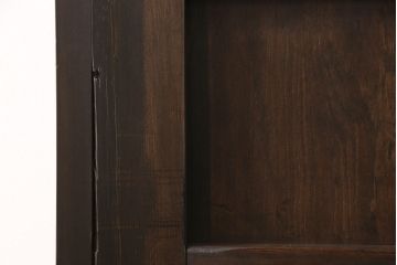 明治大正期の蔵戸をリペア&カスタム!戸車、鍵、裏面に葵引手を取り付け。新たに戸枠を製作。濃い茶色の色味に着色し、外部塗装仕上げ。(引き戸、玄関戸、建具)