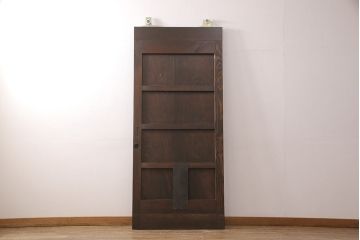 明治大正期の蔵戸をリペア&カスタム!設置場所に合わせてリサイズ。上吊り式ソフトクローズ戸枠を作成し、現状に近しい色味に着色し仕上げ。(引き戸、玄関戸、建具)