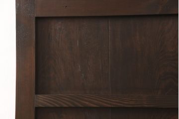 明治大正期の蔵戸をリペア&カスタム!設置場所に合わせてリサイズ。上吊り式ソフトクローズ戸枠を作成し、現状に近しい色味に着色し仕上げ。(引き戸、玄関戸、建具)