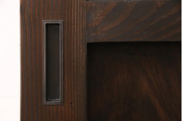 明治大正期の蔵戸をリペア&カスタム!設置場所に合わせてリサイズ。上吊り式ソフトクローズ戸枠を作成し、現状に近しい色味に着色し仕上げ。(引き戸、玄関戸、建具)