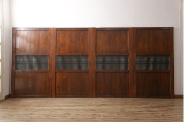 帯戸4枚をリペア&カスタム!設置場所に合わせて幅をリサイズ。Vレール用戸車加工。(引き戸、板戸、建具)