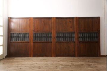 帯戸4枚をリペア&カスタム!設置場所に合わせて幅をリサイズ。Vレール用戸車加工。(引き戸、板戸、建具)