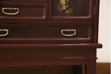 小箪笥をリペア&カスタム!木製脚を取り付け、背面に配線用穴あけ加工。(和タンス、収納棚、戸棚、サイドボード、引き出し4杯)