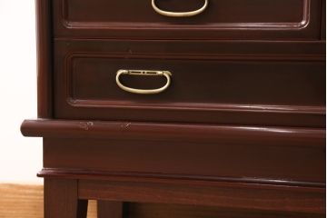 小箪笥をリペア&カスタム!木製脚を取り付け、背面に配線用穴あけ加工。(和タンス、収納棚、戸棚、サイドボード、引き出し4杯)