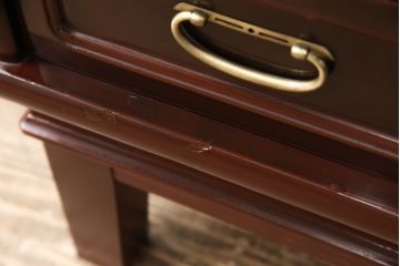 小箪笥をリペア&カスタム!木製脚を取り付け、背面に配線用穴あけ加工。(和タンス、収納棚、戸棚、サイドボード、引き出し4杯)