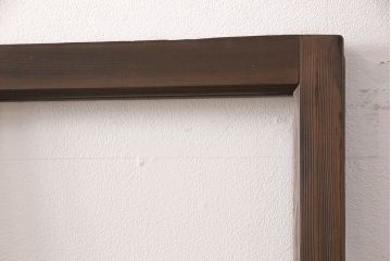 ガラス戸2枚にリペア&カスタム!指定の箇所にクリアガラス・花菱模様・モールガラス・ダイヤガラスに交換。引手を葵戸引手に統一。濃い茶色に着色し仕上げ。(引き戸、建具)