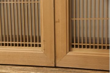 ヴィンテージの欄間2枚をリペア&カスタム!片側ガラスを両面ガラス仕様に加工。クリアワックス仕上げ。(明かり取り、明り取り、らんま、ヴィンテージ)