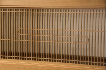 ヴィンテージの欄間2枚をリペア&カスタム!片側ガラスを両面ガラス仕様に加工。クリアワックス仕上げ。(明かり取り、明り取り、らんま、ヴィンテージ)