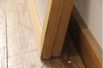 ヴィンテージの欄間2枚をリペア&カスタム!片側ガラスを両面ガラス仕様に加工。クリアワックス仕上げ。(明かり取り、明り取り、らんま、ヴィンテージ)