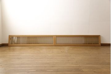 ヴィンテージの欄間2枚をリペア&カスタム!片側ガラスを両面ガラス仕様に加工。クリアワックス仕上げ。(明かり取り、明り取り、らんま、ヴィンテージ)