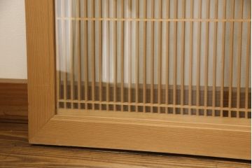 ヴィンテージの欄間2枚をリペア&カスタム!片側ガラスを両面ガラス仕様に加工。クリアワックス仕上げ。(明かり取り、明り取り、らんま、ヴィンテージ)