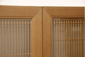 ヴィンテージの欄間2枚をリペア&カスタム!片側ガラスを両面ガラス仕様に加工。クリアワックス仕上げ。(明かり取り、明り取り、らんま、ヴィンテージ)