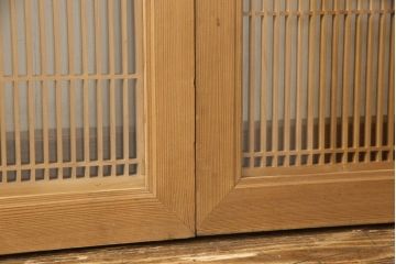 ヴィンテージの欄間2枚をリペア&カスタム!片側ガラスを両面ガラス仕様に加工。クリアワックス仕上げ。(明かり取り、明り取り、らんま、ヴィンテージ)