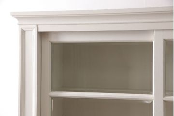 レトロな収納棚をリペア&カスタム!全体をアンティークホワイトにペイント仕上げ。(食器棚、本箱、ブックケース、店舗什器、陳列棚、戸棚)