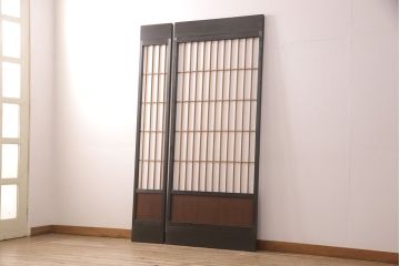 障子戸2枚セットをリペア&カスタム!高さと幅をリサイズし、親子扉のような仕様に。障子はプラスチック障子に張り替え。(引き戸)