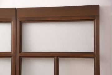 アンティークのガラス戸2枚をリペア&カスタム!高さと幅をリサイズし、引き手と戸車を取り付け。(引き戸、建具)