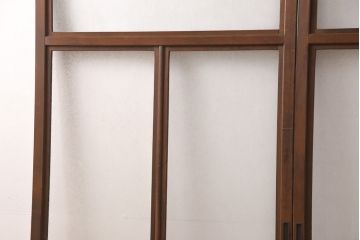 アンティークのガラス戸2枚をリペア&カスタム!高さと幅をリサイズし、引き手と戸車を取り付け。(引き戸、建具)