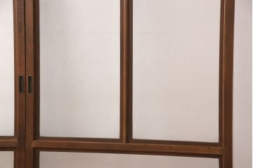 アンティークのガラス戸2枚をリペア&カスタム!高さと幅をリサイズし、引き手と戸車を取り付け。(引き戸、建具)