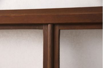 アンティークのガラス戸2枚をリペア&カスタム!高さと幅をリサイズし、引き手と戸車を取り付け。(引き戸、建具)