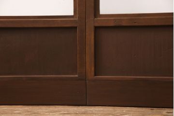 アンティークのガラス戸2枚をリペア&カスタム!高さと幅をリサイズし、引き手と戸車を取り付け。(引き戸、建具)