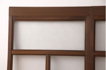 アンティークのガラス戸2枚をリペア&カスタム!高さと幅をリサイズし、引き手と戸車を取り付け。(引き戸、建具)