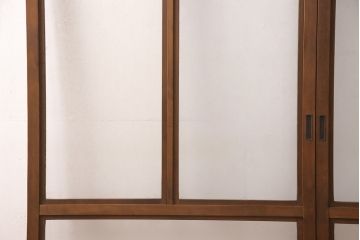 アンティークのガラス戸2枚をリペア&カスタム!高さと幅をリサイズし、引き手と戸車を取り付け。(引き戸、建具)