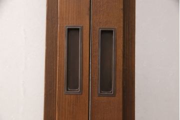 アンティークのガラス戸2枚をリペア&カスタム!高さと幅をリサイズし、引き手と戸車を取り付け。(引き戸、建具)