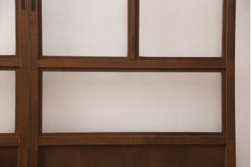 アンティークのガラス戸2枚をリペア&カスタム!高さと幅をリサイズし、引き手と戸車を取り付け。(引き戸、建具)