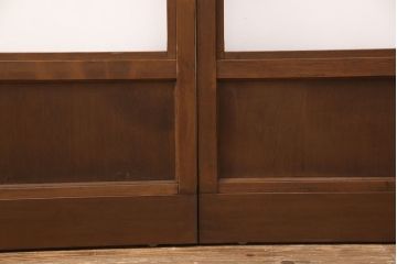 アンティークのガラス戸2枚をリペア&カスタム!高さと幅をリサイズし、引き手と戸車を取り付け。(引き戸、建具)