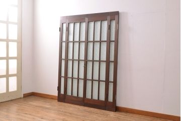 両開き扉をリペア&カスタム!リサイズし、蝶番を取り付け。三方枠を製作。(建具、ガラス扉)